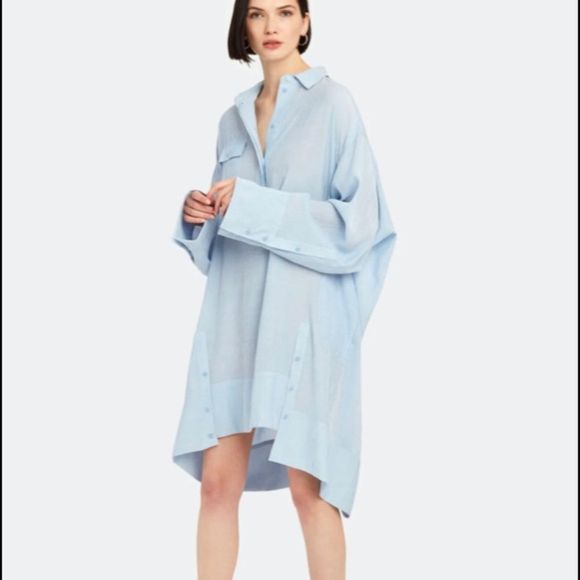 Munthe Dresses & Skirts - Button Down Dress Blue Size 4